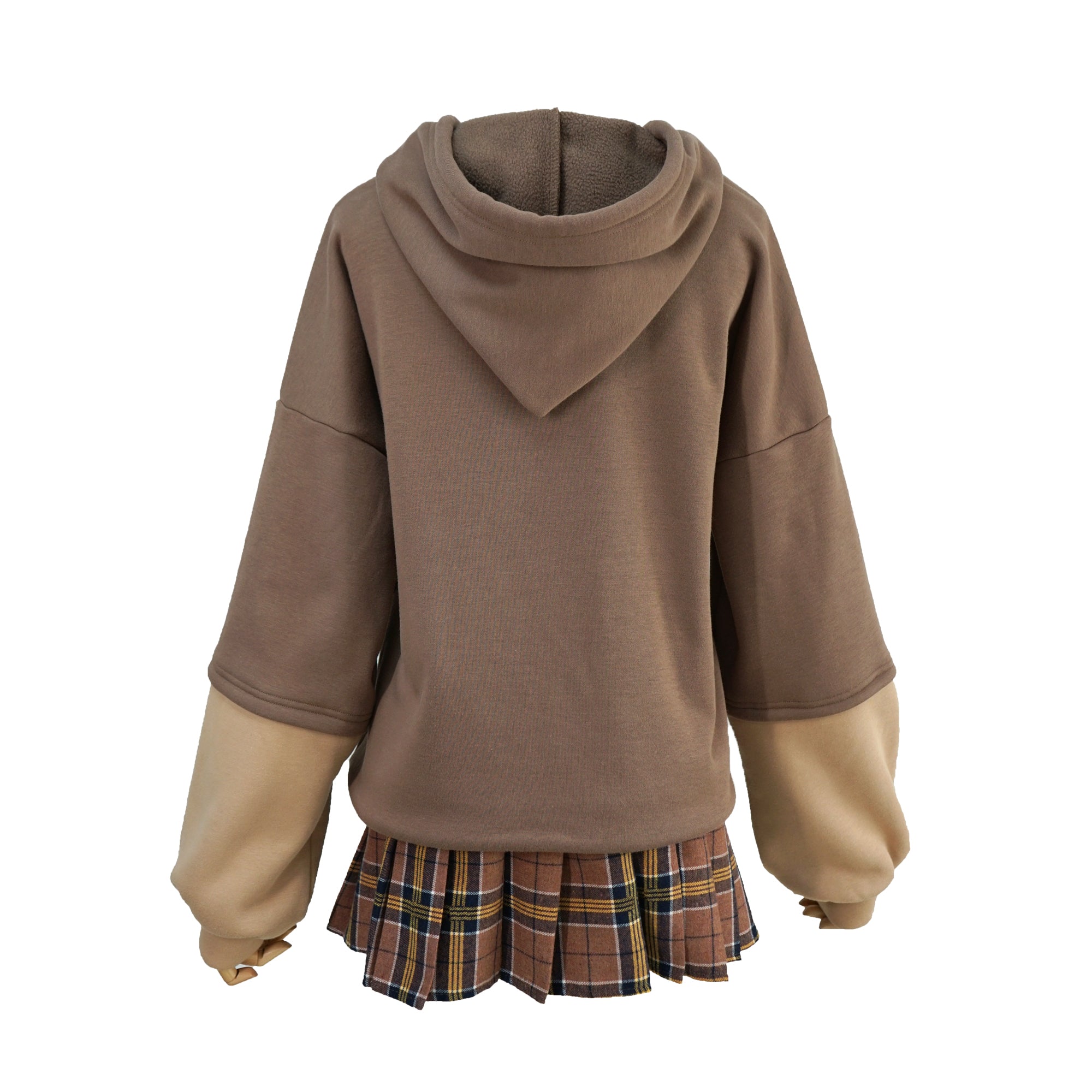 cozy sweatshirt for girls fake two-piece hoodie embroidered hoodie